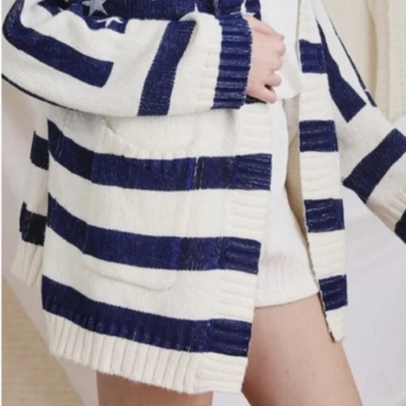 LAST ONE! Super Fun Stars & Stripes Cardigan Perfect for Fourth of July! - Picture 5 of 7